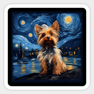 Yorkshire Terrier Starry Night Sticker